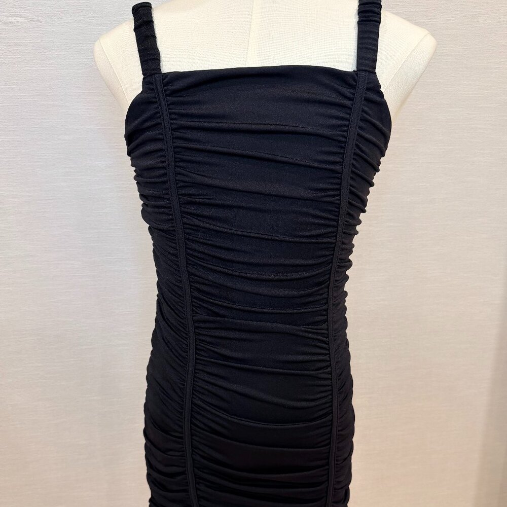 Katie J NYC Ruched Mini Dress Black Size Medium / 10 Party Cocktail Dress